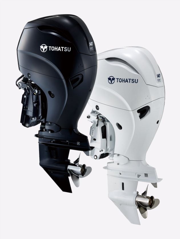 Tohatsu 140 HP Ekstra uzun şaft Marşlı trimli X Long Ters Beyaz Deniz Motoru