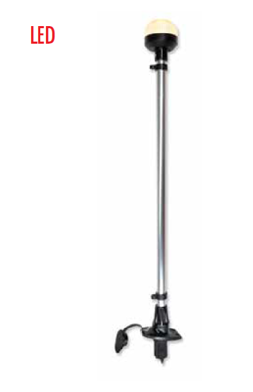 IŞIKLI BAYRAK DİREĞİ SOKETLİ led 12v,SİYAH 60cm