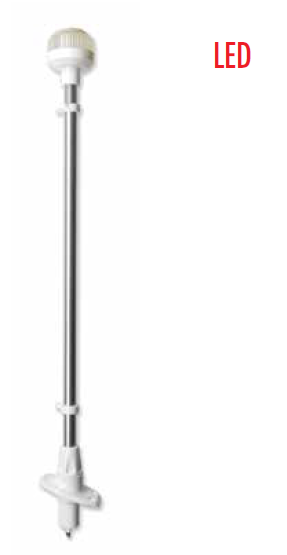 IŞIKLI BAYRAK DİREĞİ SOKETLİ led 12v,BEYAZ 60cm