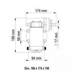 Marco UP6 Yakıt ve Su Transfer Pompası Filtreli Bronz Pervaneli 24V