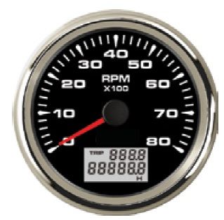 Devir Göstergesi 8000Rpm 12/24V Çap 85mm Siyah