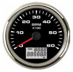 Devir Göstergesi 6000Rpm 12/24V Çap 85mm Siyah