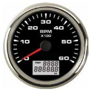 Devir Göstergesi 6000Rpm 12/24V Çap 85mm Siyah