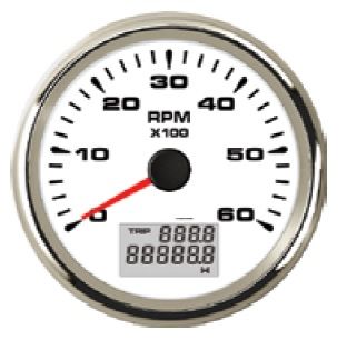 Devir Göstergesi 6000Rpm 12/24V Çap 85mm Beyaz