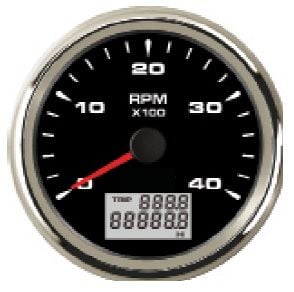 Devir Göstergesi 4000Rpm 12/24V Çap 85mm Siyah