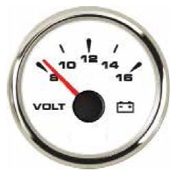 Voltmetre Çap 52 mm Beyaz 12V
