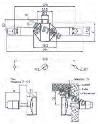 Dolap Kulbu Basmalı 128 mm