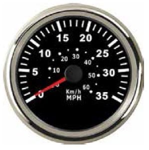 Sürat Göstergesi 85mph 12/24V Çap 85mm Siyah