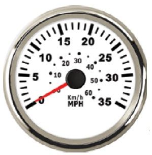 Sürat Göstergesi 85MPH 12/24V Çap 85mm Beyaz