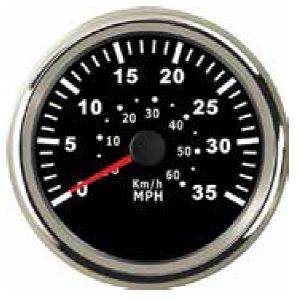 Sürat Göstergesi 55MPH 12/24V Çap 85mm Siyah