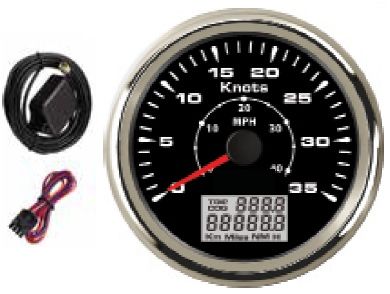 Sürat Göstergesi Gps 35Mph 12/24V Çap 85mm Siyah