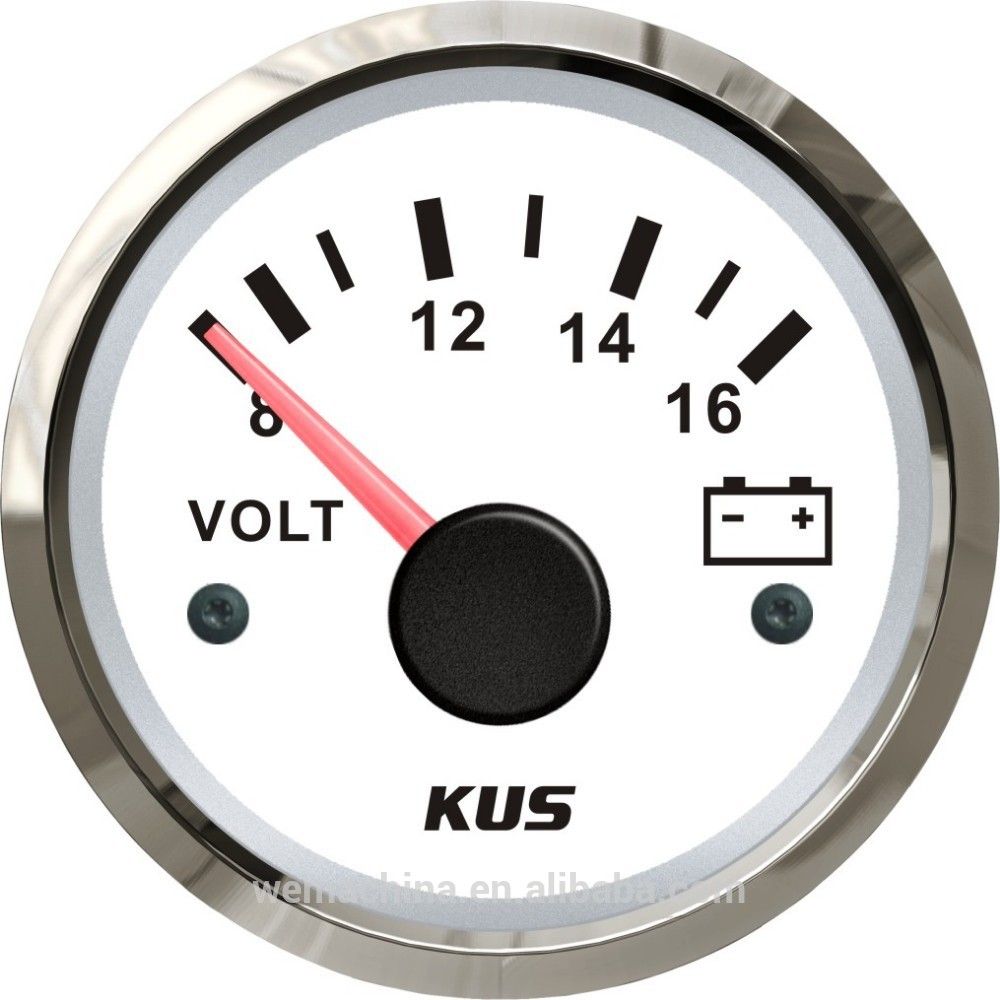 Voltmetre 24V Ø52mm Beyaz