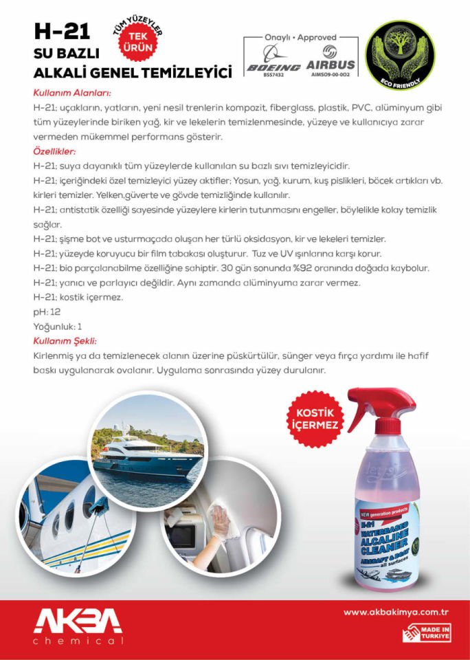 SU BAZLI ALKALİ GENEL TEMİZLEYİCİ 750 L