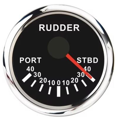 52mm Dümen Açısı Göstergesi Paslanmaz Çerçeve 0-90 Ohm Siyaz Yüz