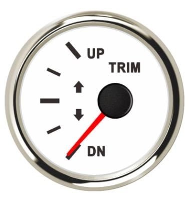 52mm Trim Göstergesi 0-190 Ohm Paslanmaz Çerçeve Beyaz Yüz