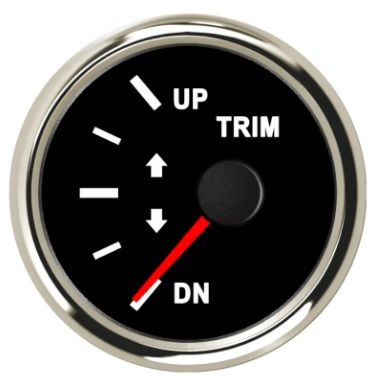 52mm Trim Göstergesi 0-190 Ohm Paslanmaz Çerçeve Siyah Yüz