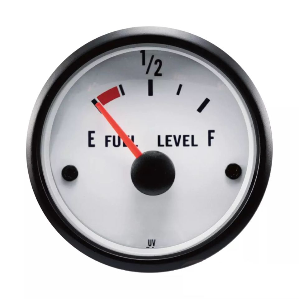 52mm 90 Derece Yakıt seviye Göstergesi Beyaz Yüz
