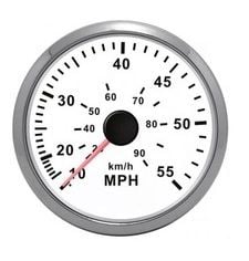 85mm Hız (MPH / KMH) Beyaz Yüz ve Beyaz Çerçeve