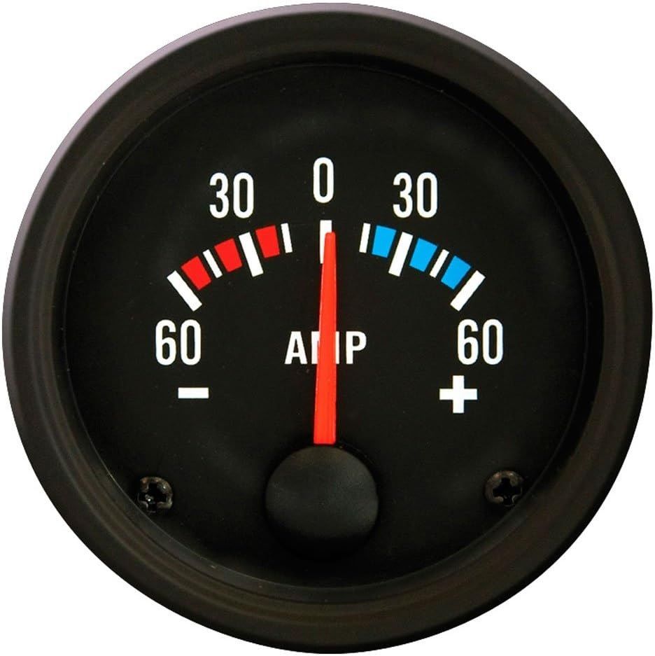 52mm AMP Ölçer 60A Siyah Yüz ve Siyah Rim