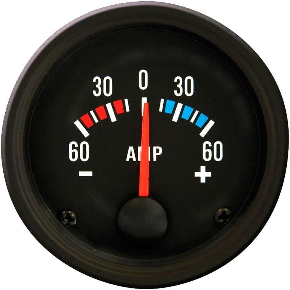 52mm AMP Ölçer 60A Siyah Yüz ve Siyah Rim