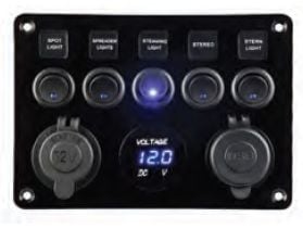 Bfy 5’li Switch Panel Işıklı Şarj - Volt - Usb