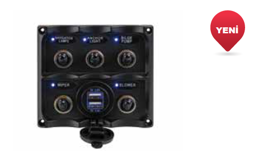SWITCH PANEL 5 Lİ İZOLELİ,USB+TYPE C