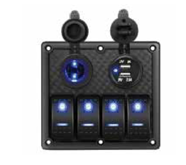 SWITCH PANEL 4 LÜ 12V,USB+TYPE C