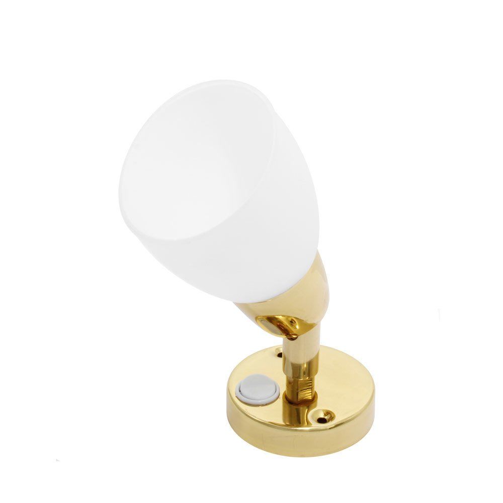 Attwood Led Başucu Okuma Lambası - Pirinç Buzlu Cam 12V