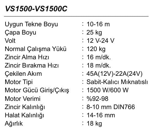 VS1500 Dik Irgat 10mm 12V